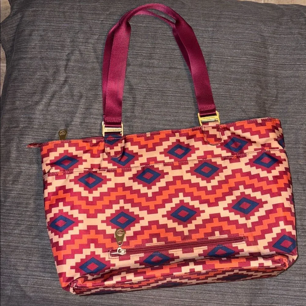 Baggallini Alberta Travel Tote Gold Hardware, Aztec Print In Berry